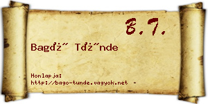 Bagó Tünde névjegykártya